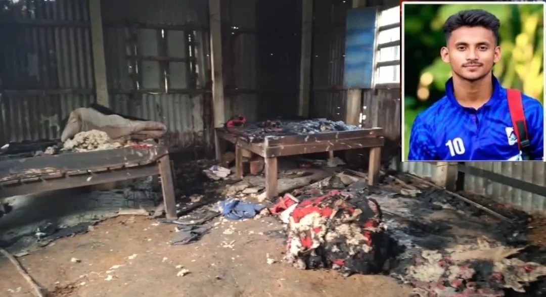শ্রীপুরে জরাজীর্ণ টিনের ঘরে আগুন, কলেজছাত্রের রহস্যজনক মৃত্যু