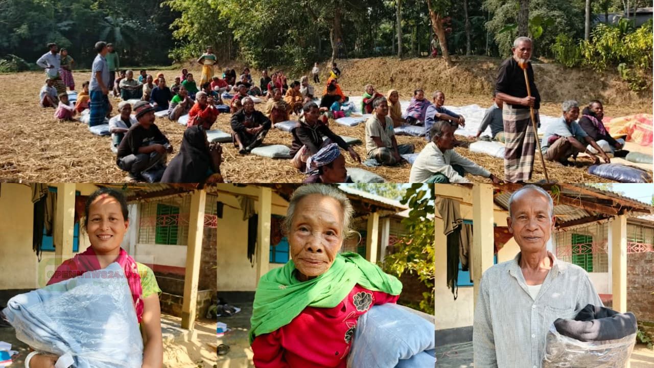 শতাধিক অসহায় শীতার্ত মানুষের পাশে বাংলাদেশ হাজং ছাত্র সংগঠন 