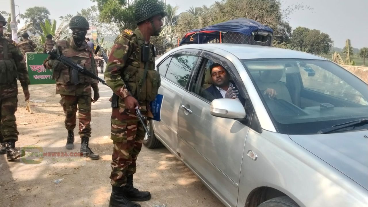 সালথায় কঠোর অবস্থানে সেনাবাহিনী: ভোটারদের মধ্যে স্বস্তি