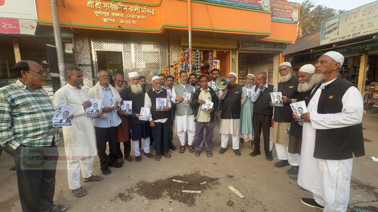 দুর্গাপুরে ধানের শীষের প্রচারণ  বীর মুক্তিযোদ্ধাগণ  