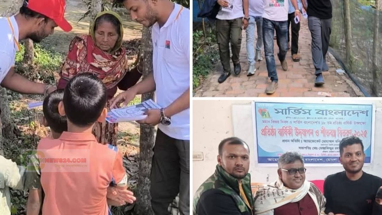 ধানের শীষের ভোট চাচ্ছেন মানবতার ফেরিওয়ালা মোস্তাফিজুর রহমান মিলন।